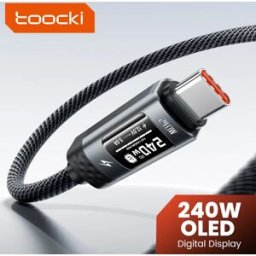 toocki 240W USB C Cbale Ricarica rapida Display digitale OLED PD 3.1 Tipo C a USB C Cavo dati per MacBook iPhone 16 17 Samsung S25
