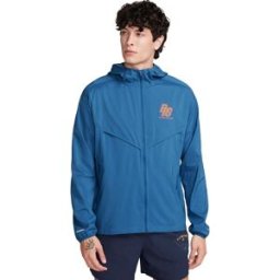 Nike Giacca Running Windrunner Brs Court Blue Safety Arancio Uomo XL