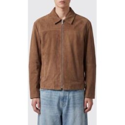 Arma Giacca camicia in pelle di capra scamosciata con tasche America Marrone Taglia 52