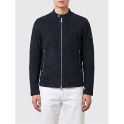 Tatras Giacca biker slim fit in pelle scamosciata con collo biker e zip metallica Nero Taglia 5