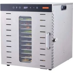 succebuy Disidratatore per Alimenti Macchina 10 Vassoi in Acciaio Inossidabile Essiccatore Elettrico per Alimenti con Timer Digitale Regolabile e Temperatura