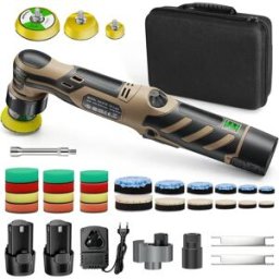 GECOFEER Lucidatrice per auto senza fili 12V, mini lucidatrice per auto, kit di cuscinetti da 1/1,5/3 pollici per lucidatura e ceratura auto