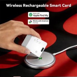 HIMOJO Localizzatore Wireless Dual System da 1,7 mm per Portafogli con Ricarica Wireless, Compatibile con Apple Find My e Google Find Hub, Tracciamento Globale, Smart Tag Anti-smarrimento