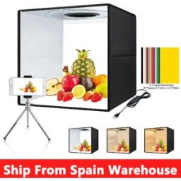 PULUZ Scatola luminosa per studio fotografico 30/40 cm, scatola luminosa per fotografia portatile dimmerabile, kit scatola per tenda da tiro in studio fotografico sfondo 6/12 colori
