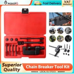 NONE Kit Attrezzi Rompilano Podofo per Moto e Bici, Strumento Rimozione Catena Distribuzione, Kit 13 Pezzi Rompilano e Rivettatore, Tagliacatena