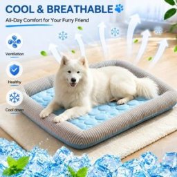 KEMORELA Cuccia Rinfrescante Quadrata per Cuccioli, Tappetino Traspirante Morbido per Cani, Coperta Rinfrescante in Seta Ghiaccio per Animali Domestici, Morbida per Dormire in Estate