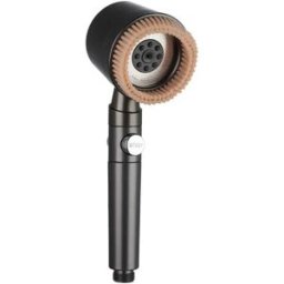 COBBE Soffione Doccia con Filtro Anticalcare 5+1 Modalità Massaggio SPA Alta Pressione Risparmio Idrico con Pulsante di Arresto - Grigio