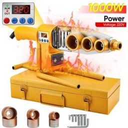 DWiusty Saldatrice per Tubi 1000W 220V, Strumento di Termofusione per Tubi PB/PP/PE/PPR, Attrezzo per Saldatura di Tubi in Plastica per Impianti Idraulici Domestici