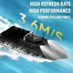 LOKEEVAN Barca da Pesca con GPS, Telecomando a 600M, Barca da Pesca Notturna con LED, Capacità di Carico 3 kg, Barca da Pesca, Batteria 46800mAh, Scafo Esteso 65CM, Lancio Esche ad Alta Velocità 3.6M/1S,