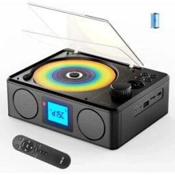 kuephom Lettore CD Portatile con Bluetooth, Radio FM e Telecomando, Ricaricabile, Audio Stereo, Trasmettitore Bluetooth, MP3/USB/TF, Timer di Spegnimento