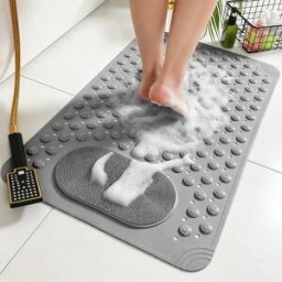 NONE Tappetino da bagno antiscivolo con massaggio - Tappeto doccia ad asciugatura rapida, tappeto da bagno antiscivolo, superficie morbida e imbottita per massaggio ai piedi, per bagno
