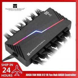 Thermalright ARGB FAN HUB X12 Distributore di Ventole IR, Controller ARGB con Controllo della Temperatura PWM e Telecomando IR