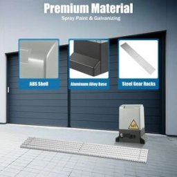 NONE Kit Motore per Cancello Scorrevole Automatico 370W 3A 220V con Telecomando 50m e Cremagliera 6m per Cancelli in Legno o Ferro fino a 800kg