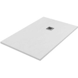 Tecnomat PIATTO DOCCIA VISION EFFETTO PIETRA IN MARMORESINA BIANCO 80x120 cm H 2,2 cm PILETTA Ø 90 mm