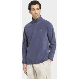 Adidas Mens Giacca Terrex Multi Essentials Con Mezza Zip IN Tessuto Felpato - Blu, blu blu Uomo taglia XS