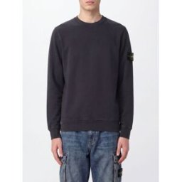 Stone Island Felpa girocollo in cotone con patch logo Compass Grigio 1 Taglia XL