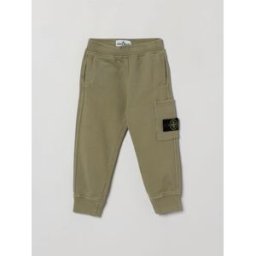 Stone Island Pantaloni cargo da bambino in cotone con patch logo Compass Grigio 1 Taglia 6