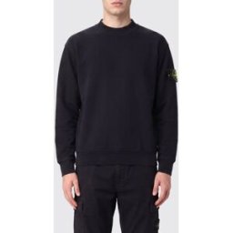 Stone Island Felpa girocollo in cotone con patch logo Compass sulla manica Nero Taglia XXL