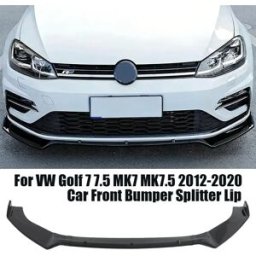 Hcalory Per VW Golf 7 7.5 MK7 MK7.5 GTI GTD R R-Line 2012-2020 Spoiler Anteriore per Paraurti Auto, Kit Carrozzeria per Volkswagen, Nero Lucido