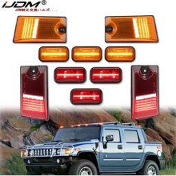 iJDM Kit di luci e lenti a LED gialle/rosse per tetto cabina Hummer H2 2003-2009, luci superiori a LED con lenti fumé