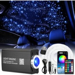 VASTFIRE Kit soffitto stellato 200-500 pezzi – Motore fibra ottica RGBW 14W, controllo app, sincronizzazione musicale, installazione semplice per auto e casa