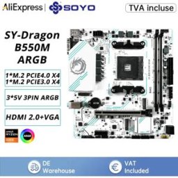 Soyo Scheda madre da gioco AMD B550M USB3.0 PCIE3.0 M.2 NVME Dual Channel DDR4 AM4 Socket supporta CPU Ryzen 5500 5600 5700X