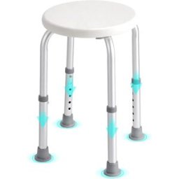SucceBuy Sedia da Doccia per Interno Doccia, Altezza Regolabile, Sgabello Antiscivolo, Sedile per Vasca da Bagno per Anziani e Disabili