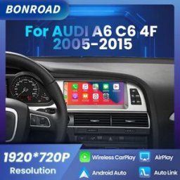 BONROAD 8.9" Autoradio Wireless CarPlay Android Auto Multimedia Touch Screen per Audi A6 C6 4F 2005-2015 GPS Bluetooth 5.0