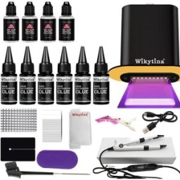 Wikytina Kit per Extension Capelli con Luce UV 2024, Strumenti V-Light, Colla e Lampada Polimerizzante per Extension Professionali a Casa o in Salone