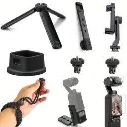 BMUUPY Kit Accessori per DJI Osmo Pocket 3 / 4 - Supporto Magnetico da Parete, Treppiede, Base di Ricarica in Silicone, Pellicole Protettive per Schermo e Lenti, Cinturino da Polso, Set Adattatore di