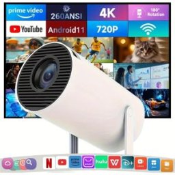 NONE Proiettore LED Portatile ZNLYRION, Supporto 1080P, Risoluzione Nativa 320x240P, Display 80", Proiettore Home Theater per Telefono, TV Stick, Laptop, Bianco