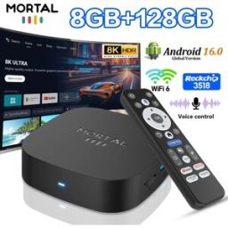 LVMAO Decoder Smart TV Box Android 16 Ultra HD più venduto del 2026 con uscita video, supporto BT5.4, Wi-Fi 6 e lettore streaming Netflix T1+