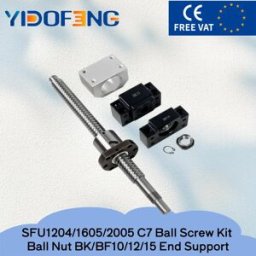 RATTMMOTOR（工具） 【Esente da IVA per UE】Kit Vite a Ricircolo di Sfere di Precisione C7 SFU1204/1605/2005 Include dado a sfera e supporti terminali BK/BF10/12/15 Per Lavorazioni CNC e Sistemi di Movimento