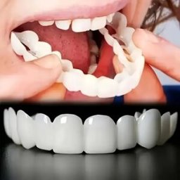 NONE Kit per Protesi Parziali Invisibili 2 Set Denti Finti Superiori e Inferiori Vestibilità Confortevole con Spazzolino per la Pulizia e Scatola di Conservazione per Uomini e Donne Cura Dentale da Viaggio
