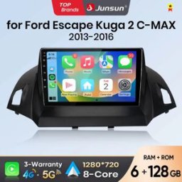 Junsun Autoradio Android Auto per Ford Escape Kuga 2 C-MAX 2013 2014 2015 2016 Multimedia Wireless Apple CarPlay Sistemi intelligenti Smart IPS Touch Screen Stereo Video Player 2 Din Autoradio Head
