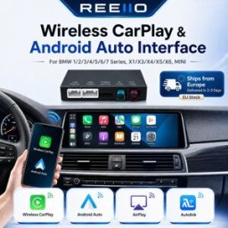 REEIIO Decoder Wireless CarPlay Android Auto per BMW NBT EVO X5 F15 F85 G05 X6 F16 F86 G06 X1 F48 F49 con Navigazione BT Airplay