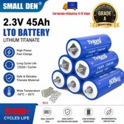 SMALL DEN Batteria al Titanato di Litio Yinlong 2.3V 45Ah, Magazzino UE, 25.000 Cicli, Kit Fai-da-Te, 66160K, per Energia Solare, Barche, Auto, Connettore M12
