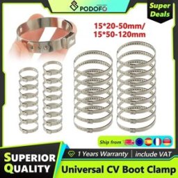 NONE Podofo 30 Pezzi Kit di Morsetti Universali Regolabili in Acciaio Inossidabile per Giunti Omocinetici Auto, Accessori Auto, Clip per Gabbie Sferiche del Semiasse