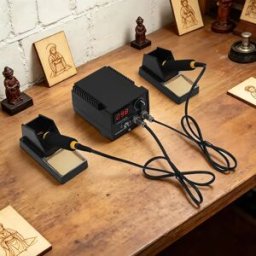 NONE Kit Macchina per Pirografia 220V 60W, Macchina per Pirografia con Display Digitale, Macchina per Pirografia con 2 Manici