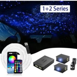 VASTFIRE Luce a Fibra Ottica RGBW 1+2 Split Machine per Tetto Auto, Controllo APP, Effetto Cielo Stellato per Auto e Casa