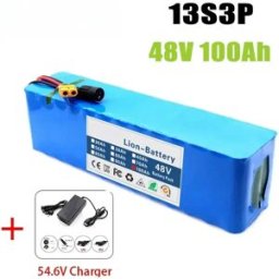 Ddadache Nuova batteria al litio 48V 100000mAh 2000W 13S3P, pacco batterie agli ioni di litio per kit BAFANG 54.6V 750W 2000W, con BMS integrato da 20A e caricabatterie