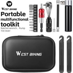 West Biking Spedizione Locale Kit Attrezzi Portatile Multifunzione Borsa Riparazione Bici Set Chiavi a Cricchetto Leva Pneumatici Mini Pompa Accessori Bici