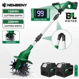 Yofidra Nuovo Motozappa Elettrico Pieghevole NewBeny per Giardino, Coltivatore per Prato, Attrezzo Elettrico per la Lavorazione del Terreno Compatibile con Batteria Makita