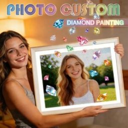 huacan Kit Pittura Diamante 5D Fai da Te Personalizzato, Mosaico Diamantato Artistico, Foto Personalizzata, Decorazione Domestica, Arte con Strass