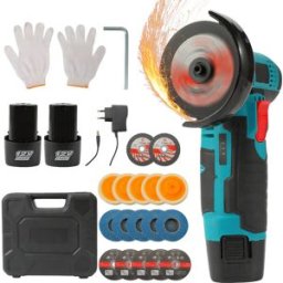 DWiusty Kit Smerigliatrice Angolare a Batteria 12V, Ricaricabile al Litio, 19500 RPM, Mini Macchina per Lucidatura e Taglio, Utensili per Progetti Fai-da-Te