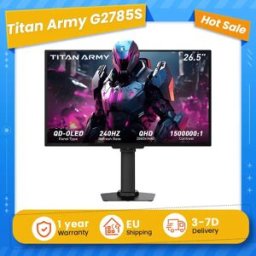 Titan Monitor da gioco G2785S, pannello QD-OLED da 26,5 pollici, design senza cornice 2560 × 1440, 240Hz, 0,03ms GTG, 1,07 miliardi di colori, compatibile FreeSync, supporta PIP/PBP Split-Screen,