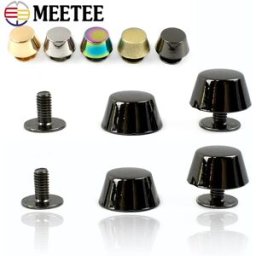 Meetee 20/50 Pezzi Borchie a Vite in Metallo per Borse, Piedini Protettivi per Fondo Borsa, Chiodi per Riparazione Artigianato in Pelle, Kit Fai da Te