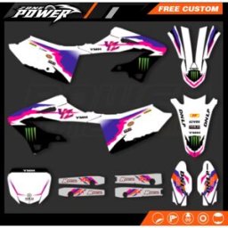 POWERZONE Moto Grafica Decalcomanie Kit di Adesivi per Yamaha YZ125 YZ250 2022 2023 2024 Personalizzato Moto Sfondo Adesivi 22