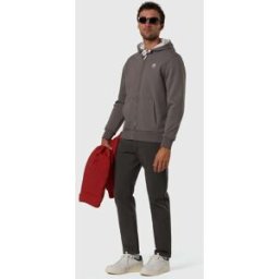 North Sails Felpa con cappuccio e zip integrale con patch con logo Charcoal gray 3XL