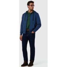 North Sails Felpa con cappuccio e zip integrale con patch con logo Ensign blue S